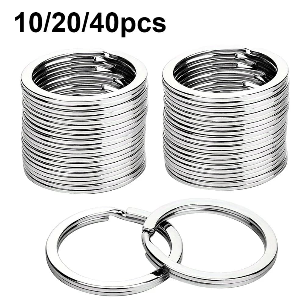 10/20/40pcs Split Key Rings Keyrings, Key Rings Bulk, Flat Keychain Ring Split Key Ring For Home Car Keys Bag Hanging Accessory