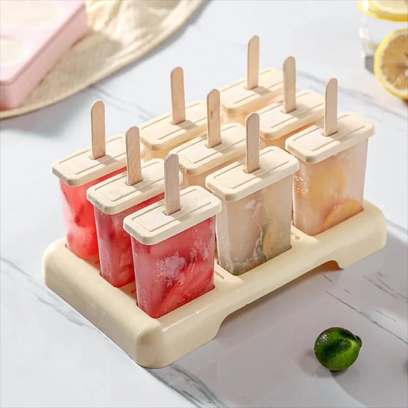 Stampo per ghiaccioli fai da te, contenitore per ghiaccio fatto in casa con bastoncini di plastica, stampo per ghiaccioli, vassoio per cubetti di ghiaccio, gadget da cucina