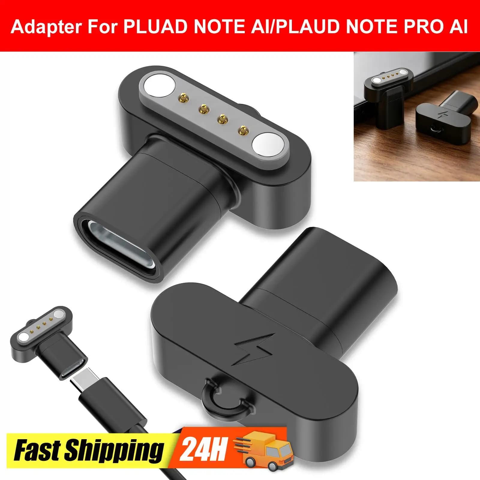 Adattatore USB C a 4 Pin, Cavo di Ricarica Rapida Tipo C per Registratore Vocale PLUAD NOTE AI/PLAUD NOTE PRO AI
