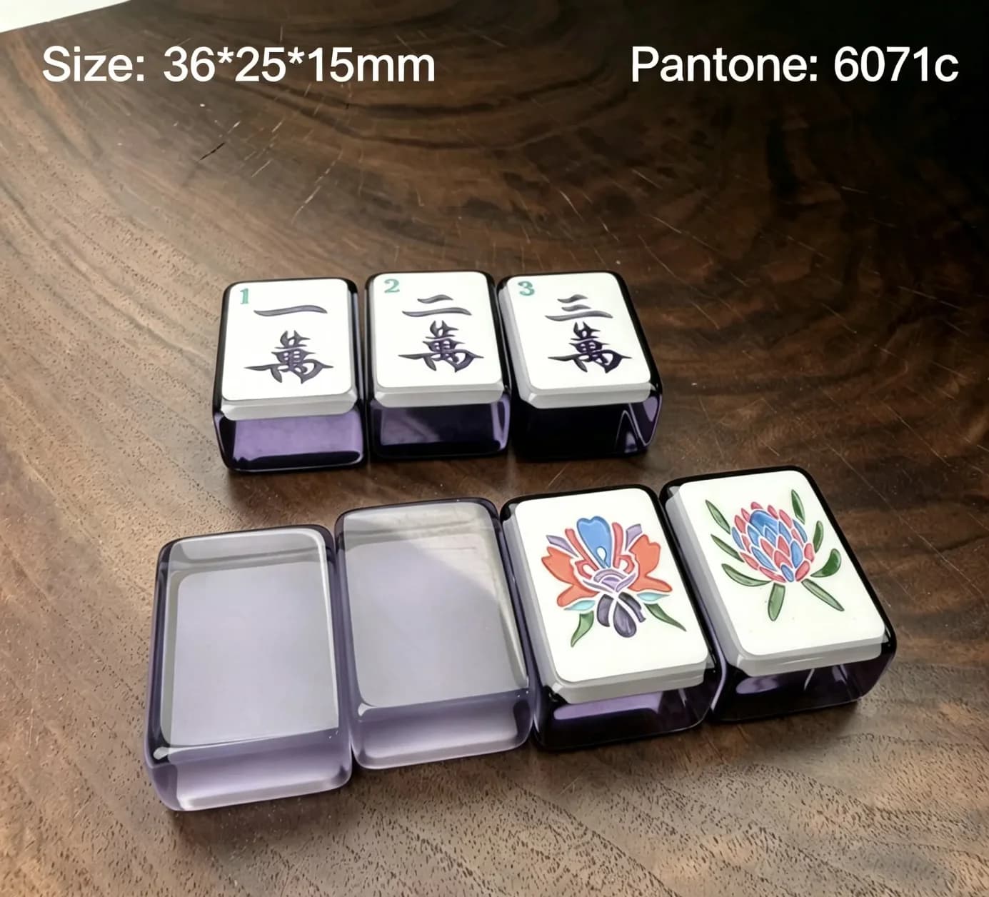 XTY Custom Transparent Jelly Series Acrylic American Mahjong Deluxe Travel Set 160 Pcs Carved Mahjong Tile Family Game