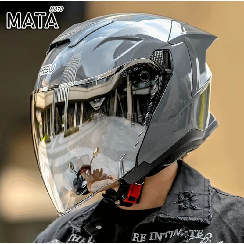Nuovo Arrivo: Caschi Moto 3/4 Open Face con Doppia Visiera, Stile Vintage, per Uomo e Donna, Omologati DOT