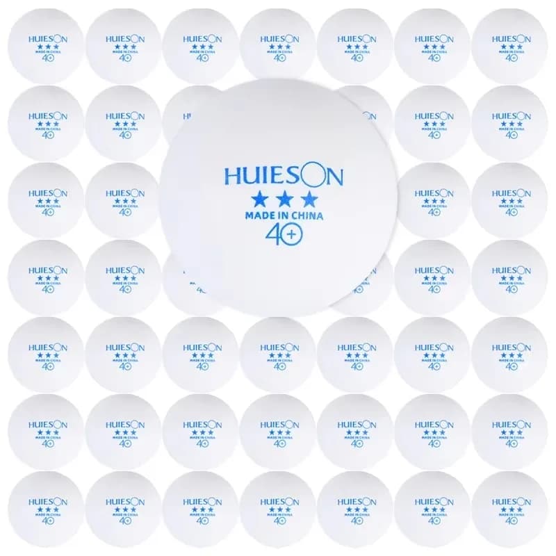 50 PZ Huieson Blu Logo Pallina da ping pong cucita 3 stelle ABS Nuovo materiale durevole 40+ palline da ping pong per l'allenamento del club all'ingrosso
