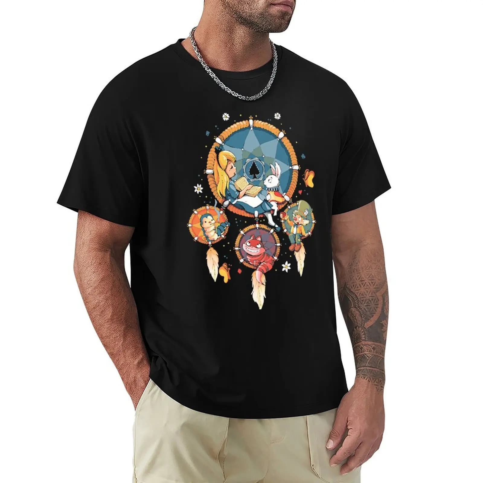 Dream Catcher Wonderland T-Shirt Plus Size Solid Color T-Shirt