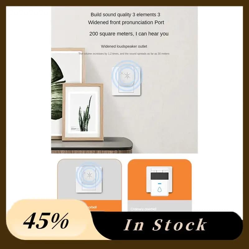 A60Z Top Outdoor Wireless Doorbell Waterproof Home Carillon Kit Remote Home Garden Intelligent Energy Generation Ring European Spine