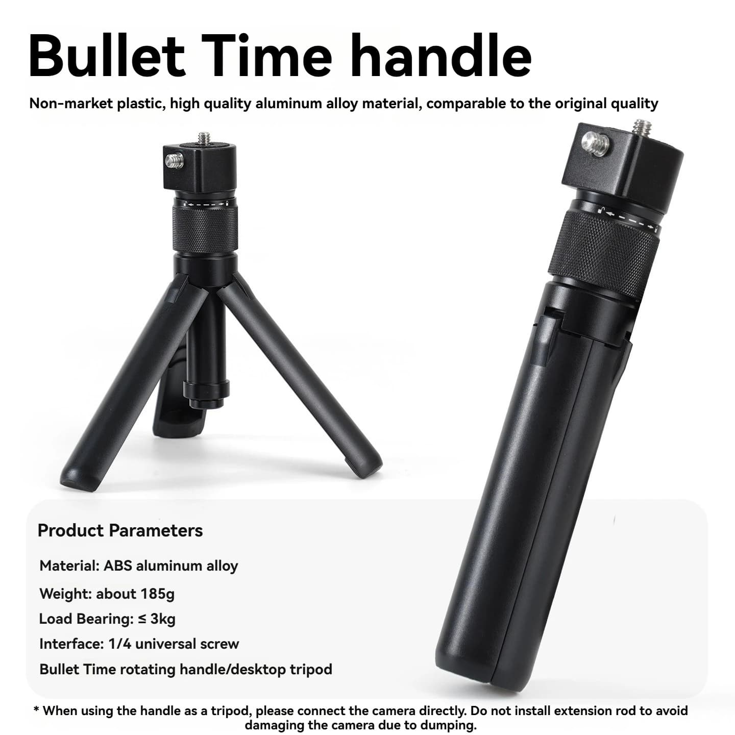 2M 1.1M aluminum alloy DJI Action5 invisible carbon fiber extended version Insta360 X5/X4 GoPro selfie stick handle base