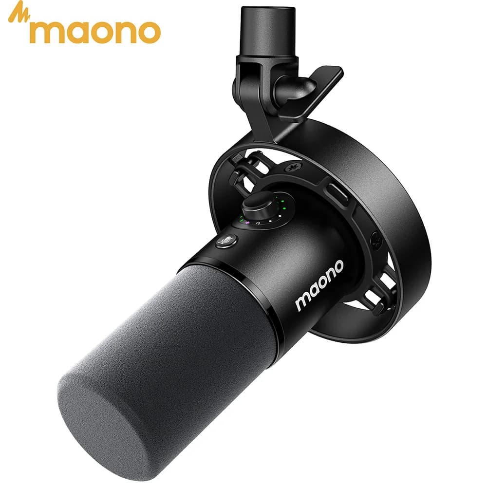 Microfono dinamico Maono PD300X XLR USB per podcast, registrazione audio 192kHz/24bit, per la creazione di contenuti, studio audio domestico, riduzione del rumore