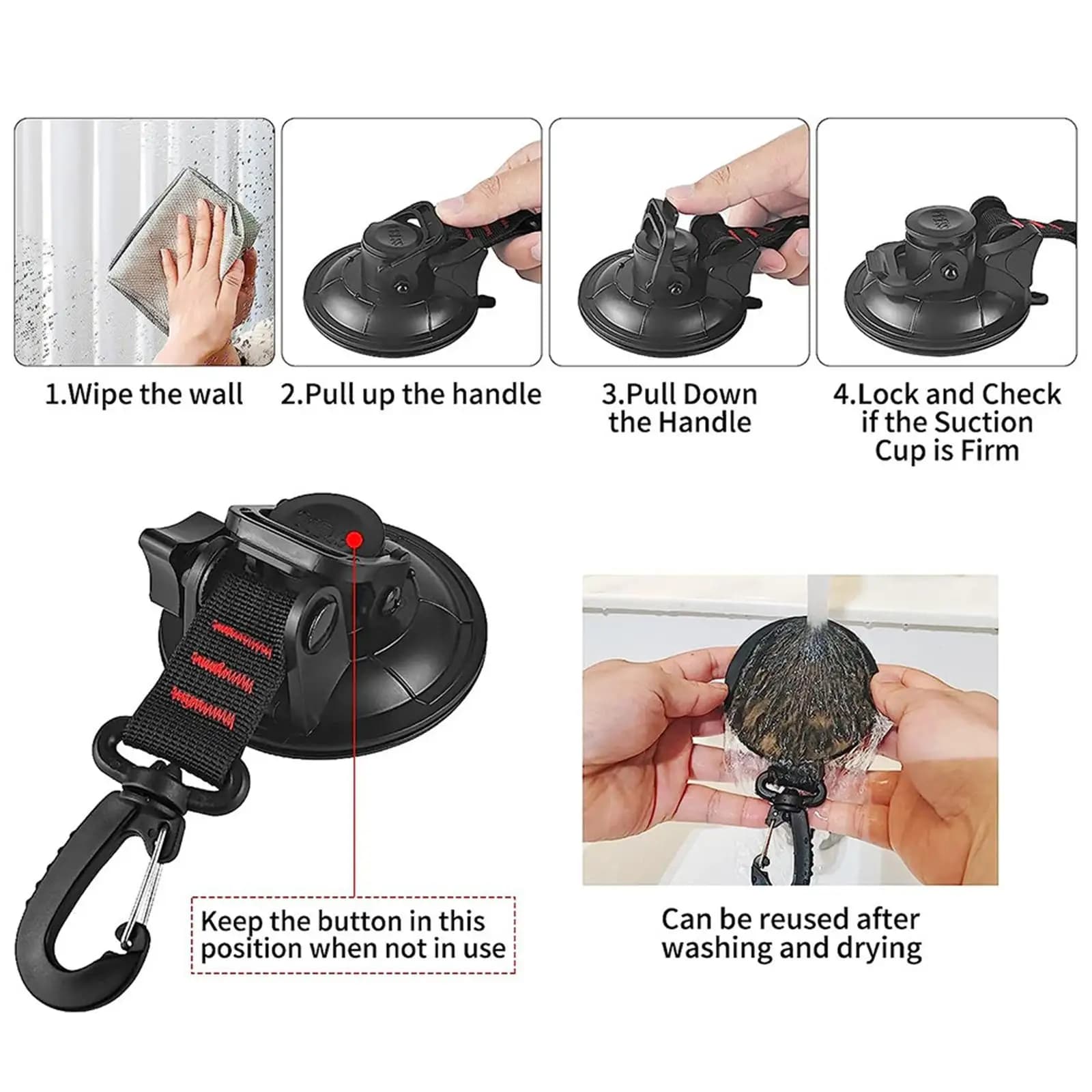 4x Suction Cup Anchor Tie Down for Car Side Awning Canopy Boat Camping Tarp