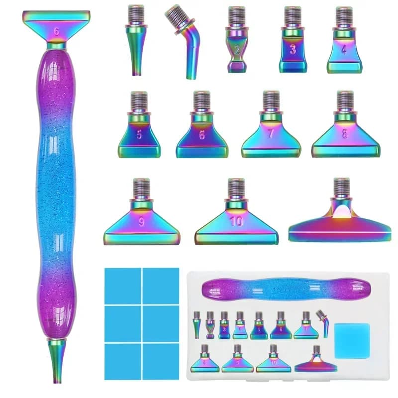Nuovo set di penne per perforazione con punta per pittura diamante 5D Materiale in resina Sirena Penna colorata Set di strumenti per ricamo a mosaico con punta in metallo in lega