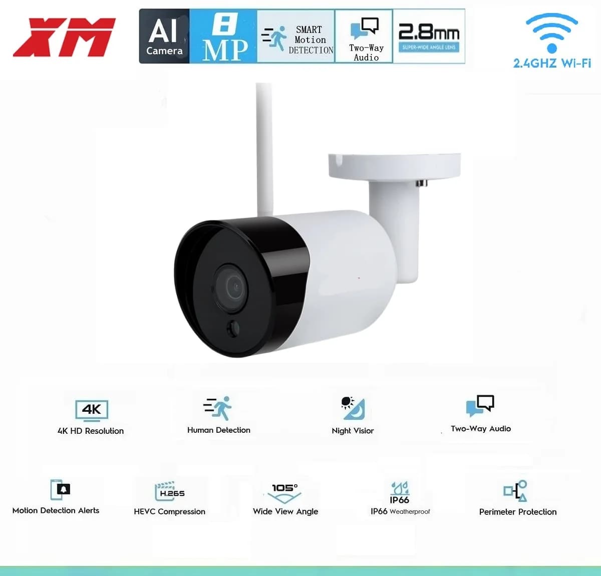 4K WIFI 8.0MP H.265 + Telecamera IP Sistema di sorveglianza di sicurezza esterna P2P Telefono remoto 4MP 8MP Telecamera di videosorveglianza wireless