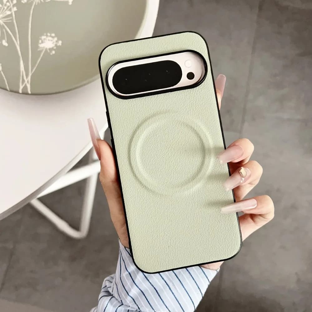 for Magsafe Shockproof Solid Color Phone Case for Google Pixel 11 10 9 Pro XL 10A 8A 7A Premium PU Leather Magnetic Cover