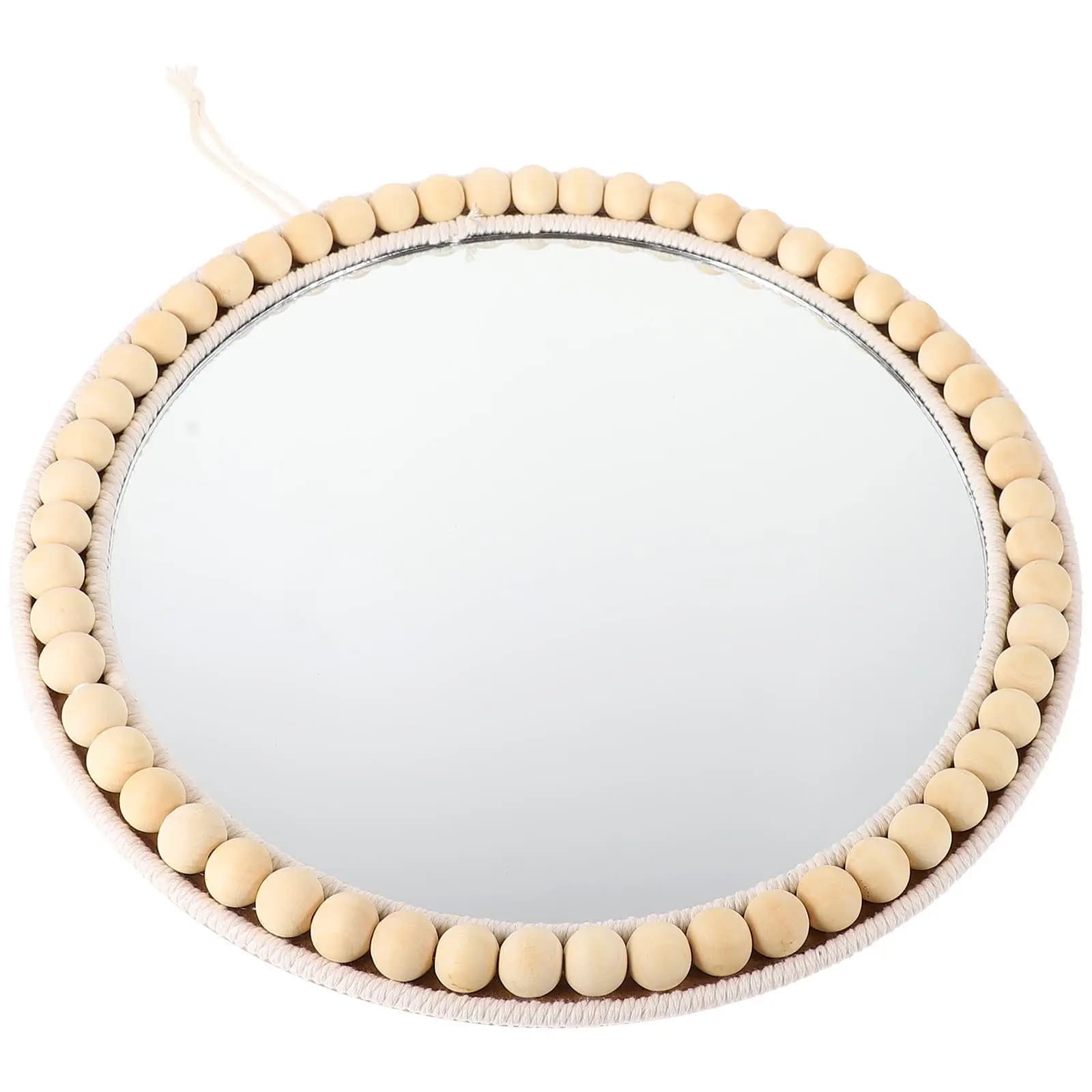 Specchio Decorativo da Parete in Corda di Cotone Intrecciata Fatto a Mano, 1 Pezzo, per Camera da Letto, Bagno, Soggiorno, Arredamento Casa