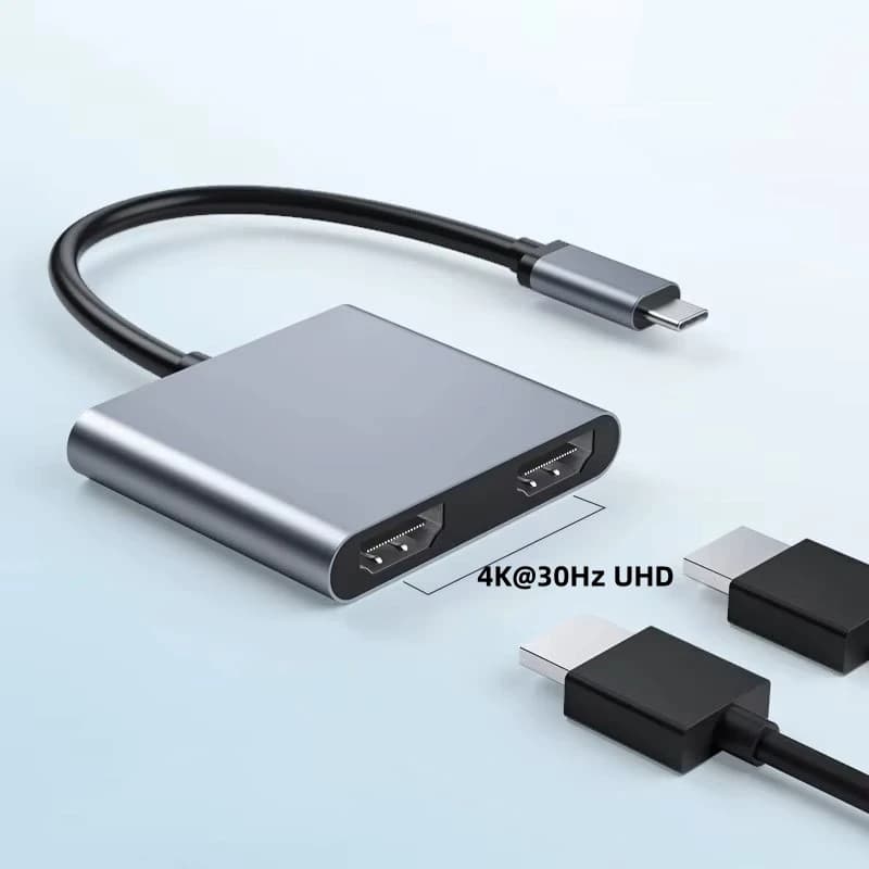 USB C Dual 4K @ 30Hz Docking station type C Thunderbolt3 Two monitors compatible with HDMI for MacBook Pro laptop