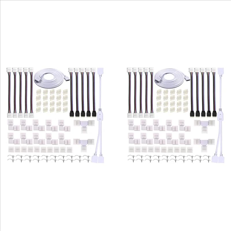 Kit connettore striscia LED AS94-2X per striscia LED RGB 5050 10 mm 4 pin Splitter a 2 vie, accessori fai da te per connessione striscia LED RGB