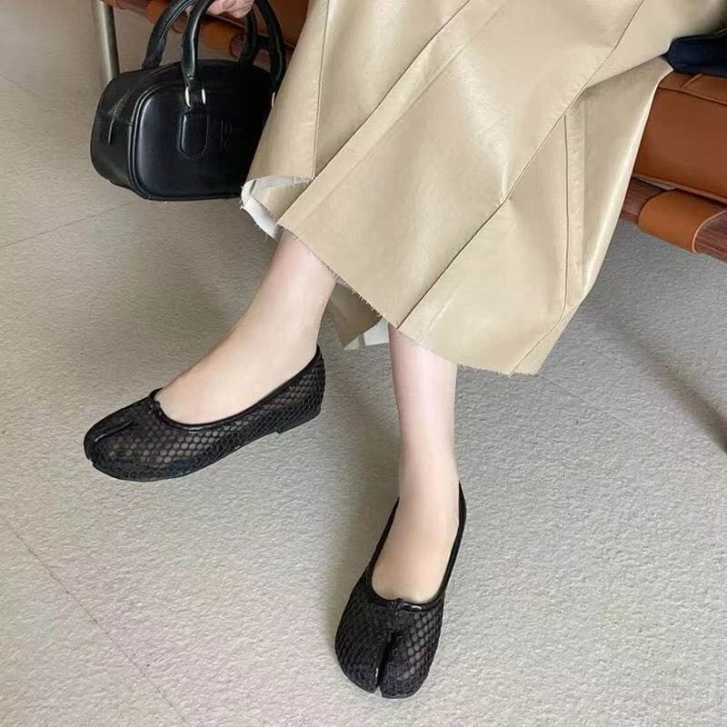 Scarpe basse da donna in rete Tabi con punta divisa, estive, traspiranti, intagliate, slip-on, mocassini casual comodi, scarpe piatte, Zapatos Mujer
