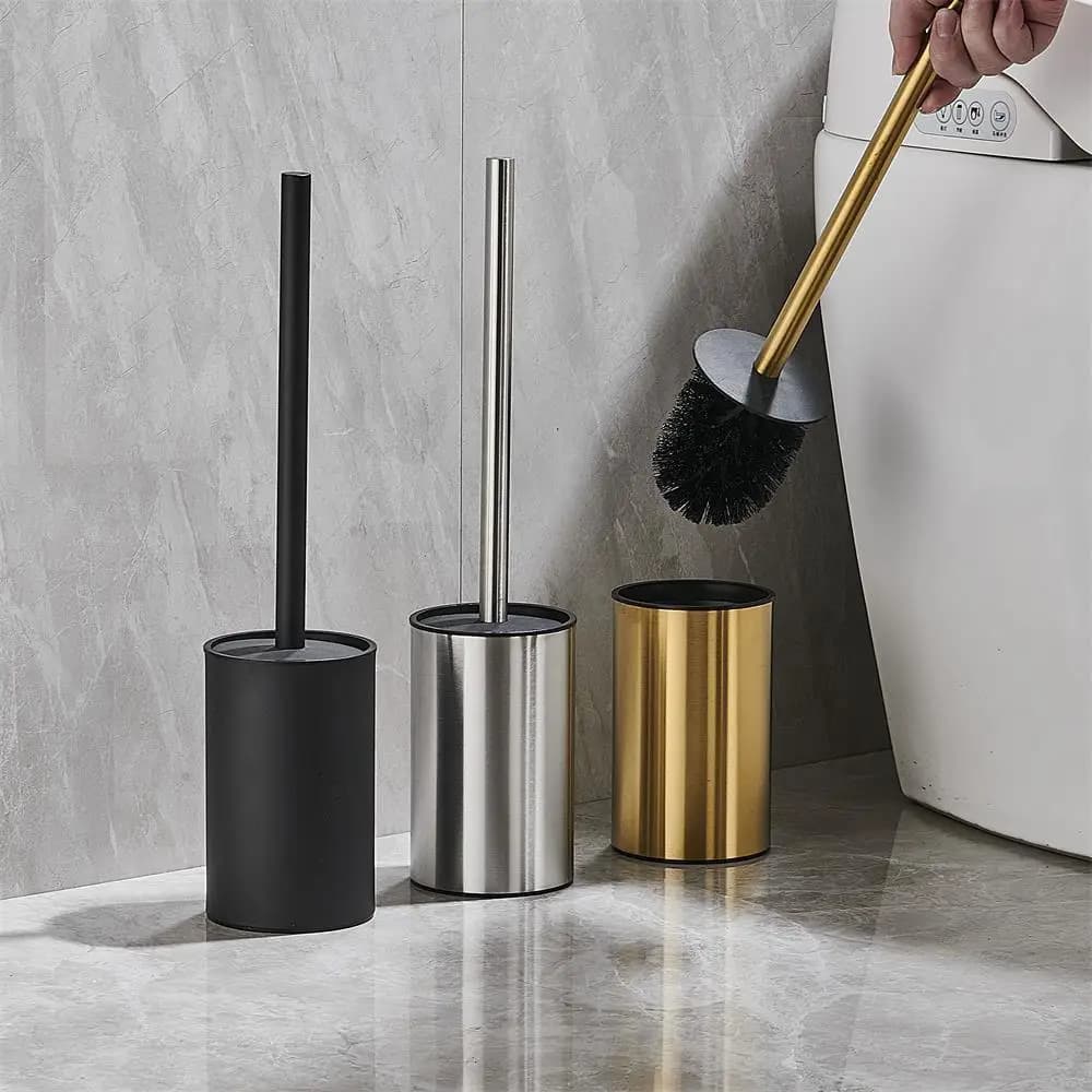Acciaio inossidabile Bagno Porta scopino per WC Accessori Nero Scopino per WC Montaggio a parete Spazzola per WC Strumenti di pulizia