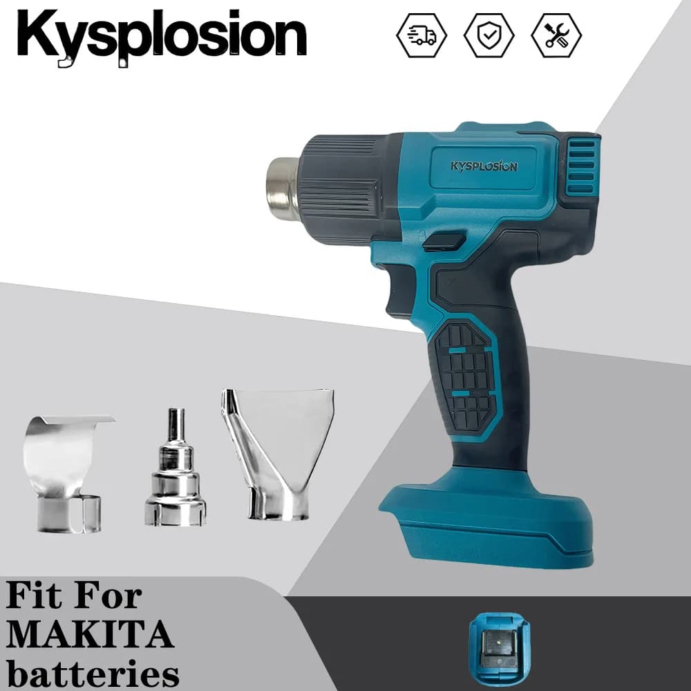 Kys Pistola ad Aria Calda Palmare Temperatura Ricaricabile Cordless Portatile per Makita 21V Batteria Pistola di Calore Elettrica con Ugelli 550 °