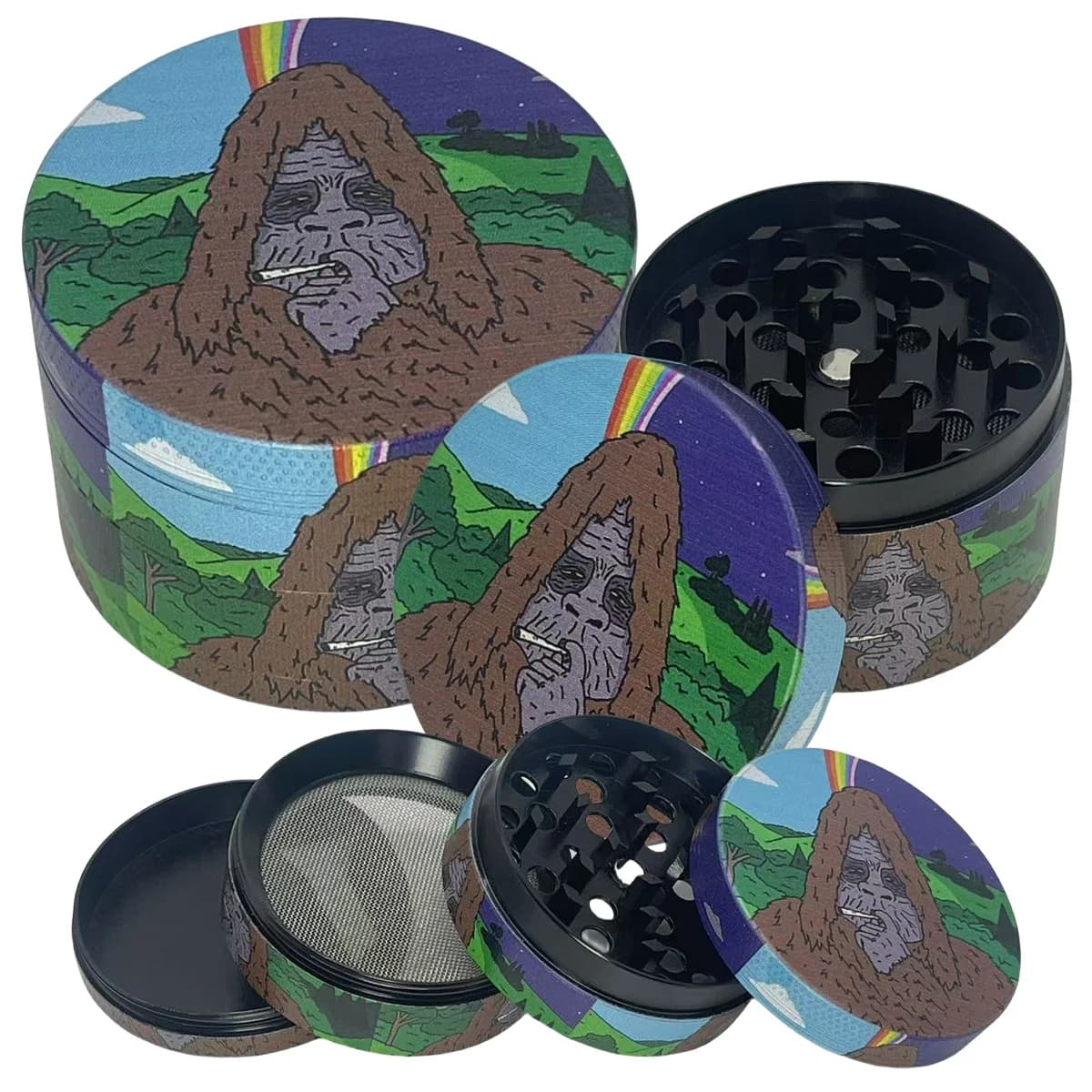 50mm Metal Gorilla Herb Grinder 4-Layers Manual Spice Pepper Mill Mortar Grass Tobacco Grinder Cigarette Smoking Accessories