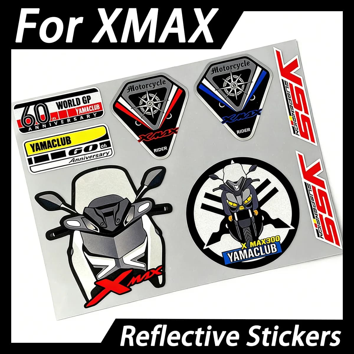 Per XMAX Xmax 300 250 400 125 Riflettente Moto Adesivi Decor Moto Scooter Corpo Parabrezza Casco Accessori In Vinile Decalcomanie