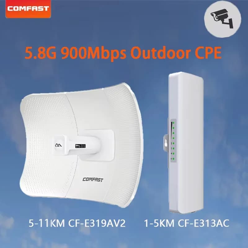 COMFAST 5.8G 900Mbps Router WiFi CPE esterno 1-11KM Extender a lungo raggio 5.8G Wireless Bridge AP/Ripetitore/amplificatore di segnale Wi-Fi