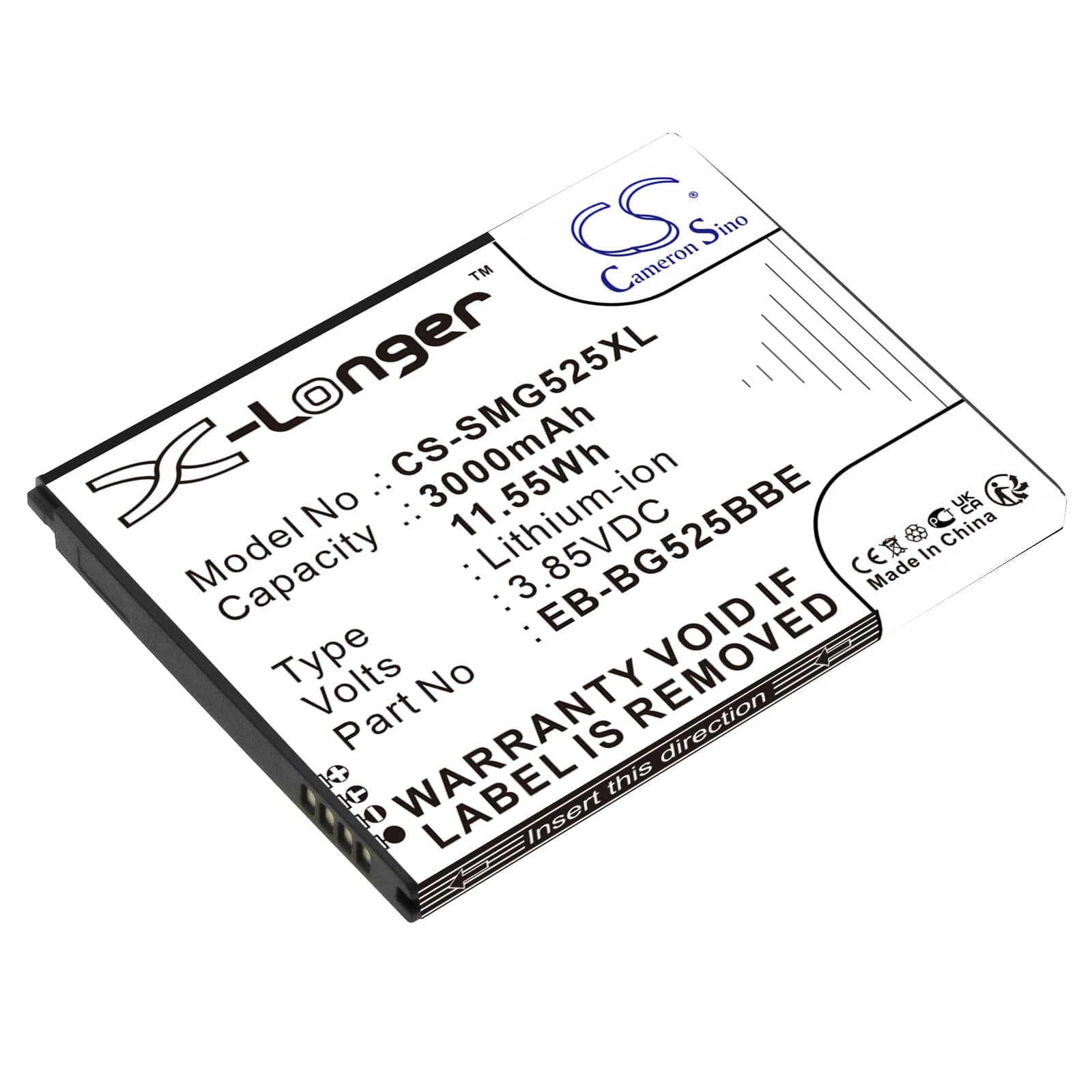 Cameron Sino 3000mAh Battery for Samsung Galaxy XCover 5 2021 SM-G525F SM-G525F/DS Galaxy XCover 5 SM-G525N EB-BG525BBE