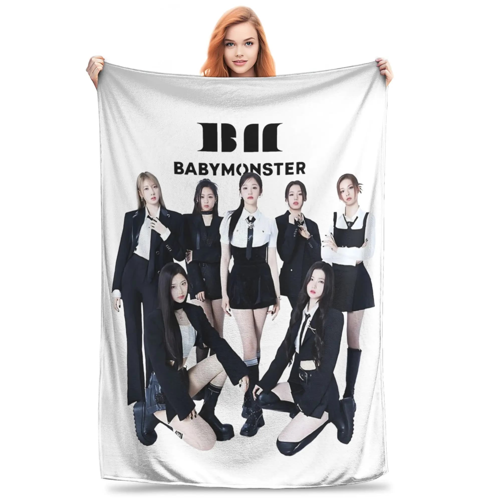 Babymonsters Musica Coperta da tiro in velluto Coperte per biancheria da letto Divano Tappeto da letto caldo,