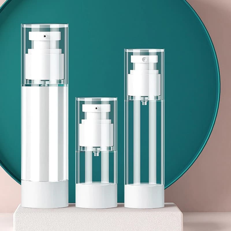 15/30/50/80/100ml Bottiglia di lozione sottovuoto Bottiglie riutilizzabili portatili da viaggio Bottiglia di pompa per crema cosmetica airless trasparente