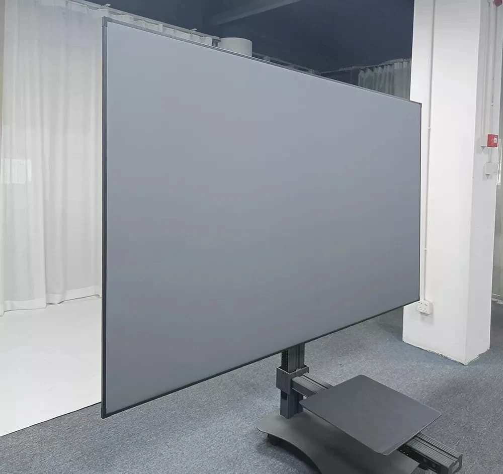 Schermi per Proiettori ALR da 150 Pollici con Cornice Fissa, HD 3D 4K, Schermo in Cristallo Grigio ALR per Proiettori a Lunga Gittata