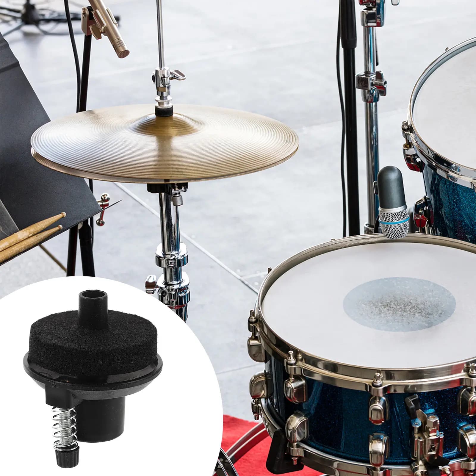 Set di 1 Pad di Ricambio per Supporto Hi-Hat, Diametro Tubo 19mm, Design Stabile, Angolo Regolabile, Pad in Feltro per Batteria
