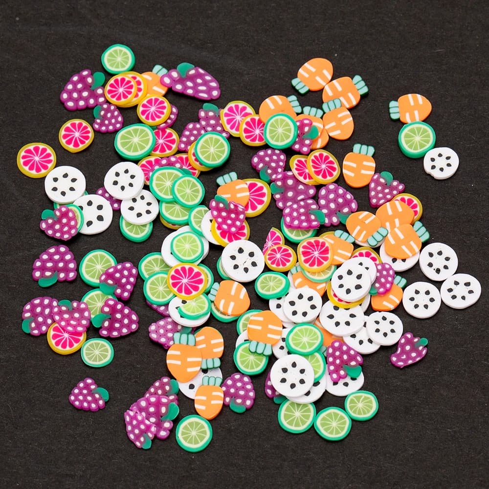 5000 pz frutta fette di argilla polimerica limone Mix frutta argilla morbida melma resina riempitivo per fai da te Nail Art decorazione accessori per stampi