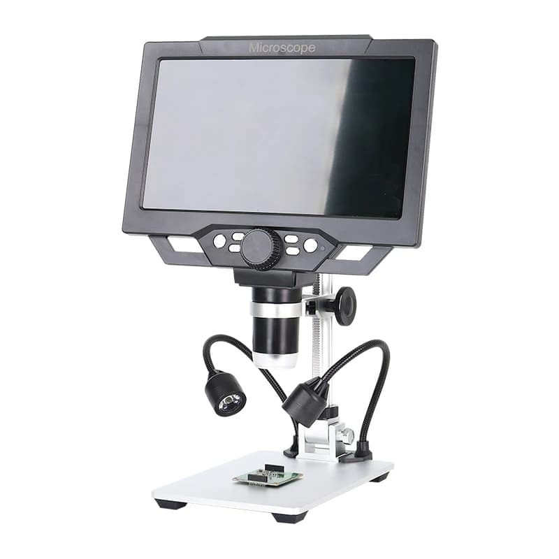 Microscopio video con immagine touch screen Microscopio con fotocamera da 12 MP con doppia lampada di riempimento
