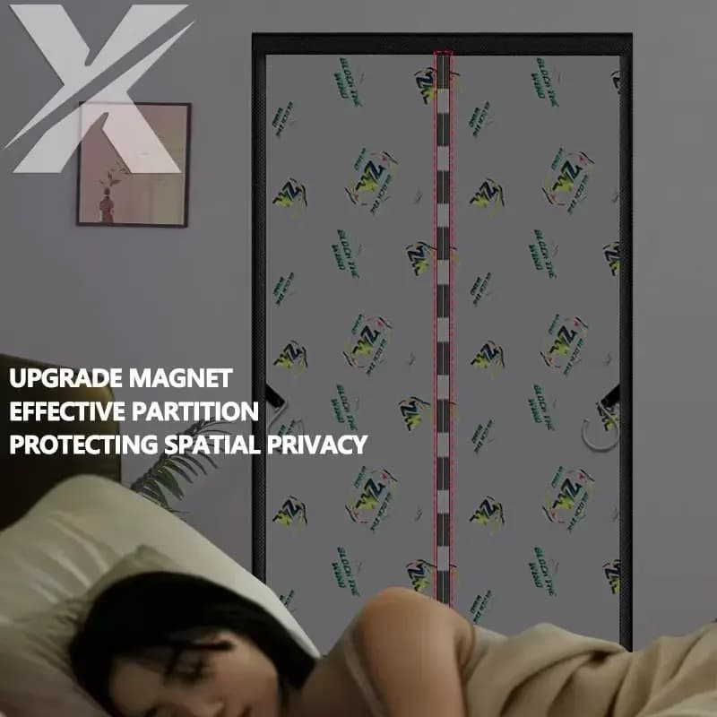 Four season universal magnetic air conditioning door curtain for privacy protection,easy to install, mosquito proof door curtain