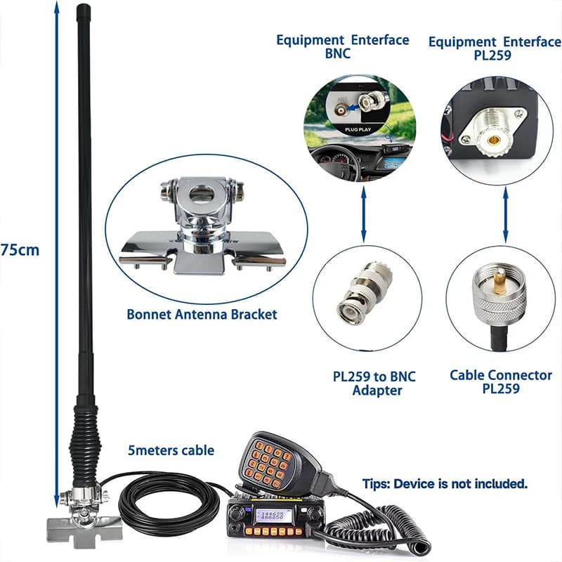 Antenna radio UV 144/435Mhz dual band vhf uhf omni antenna base in fibra di vetro SO239 SL16-K ripetitore esterno antenna walkie talkie