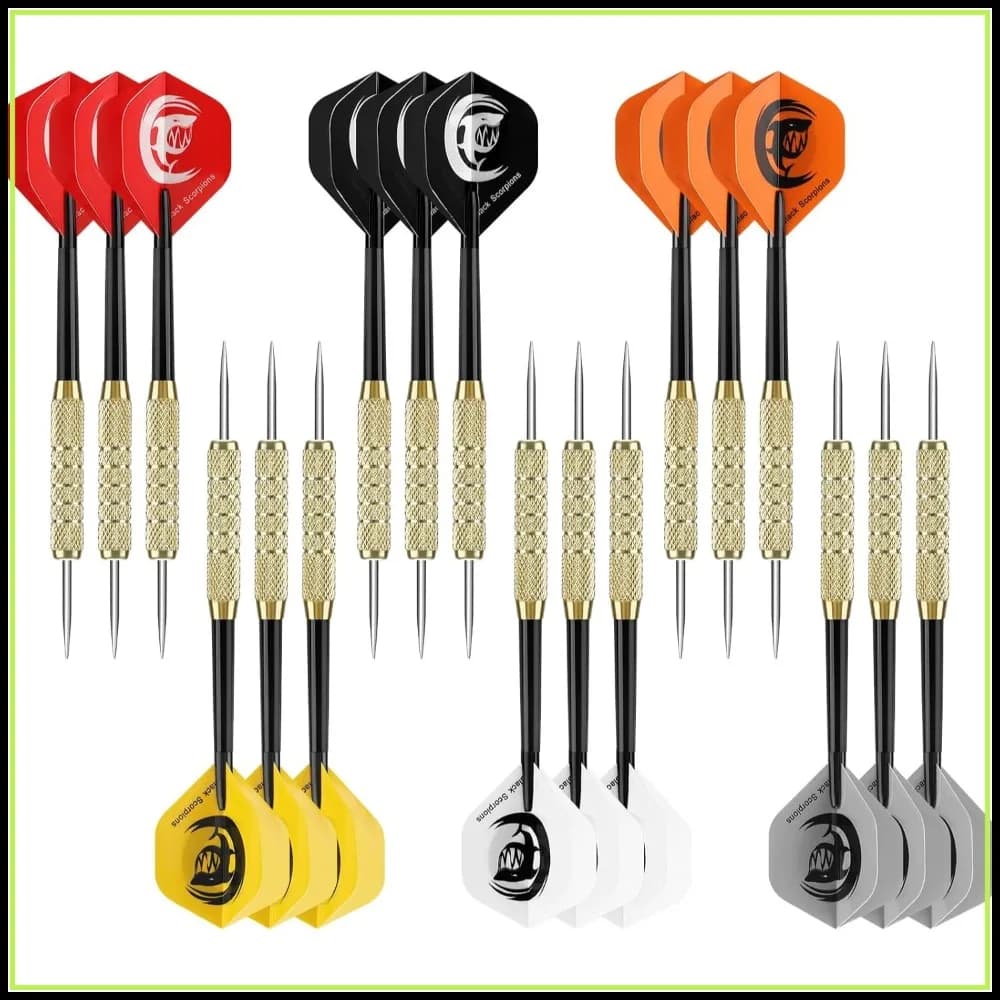 Set di 18 freccette con punta in acciaio, set di freccette con punta in metallo per accessori da dartboard