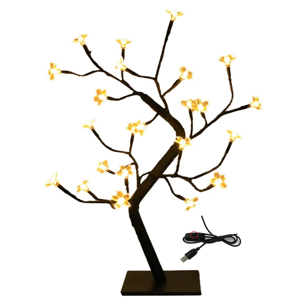 Lampada a LED 24/48 per Albero di Ciliegio/Acero, Alimentata tramite USB, Luce Fatata per Atmosfera, Decorazione per Casa, Feste e Matrimoni