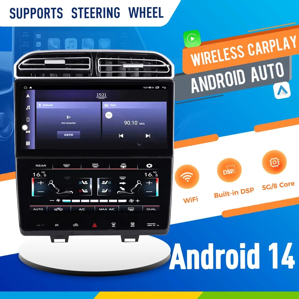 12 "Per Ford Edge 2008-2015 AC Schermo Auto Sistemi Intelligenti Android14 Wireless Carplay Android Auto 2Din Lettore Display Schermo