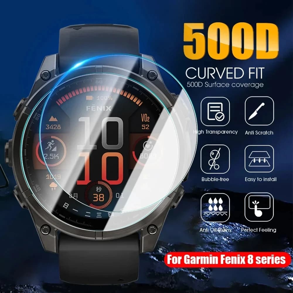 1/5pcs 9H HD Tempered Glass for Garmin Fenix 8 43mm/47mm/51mm Watch Cover Film Screen Guard on FenixE 47mm Solar Smart Watch
