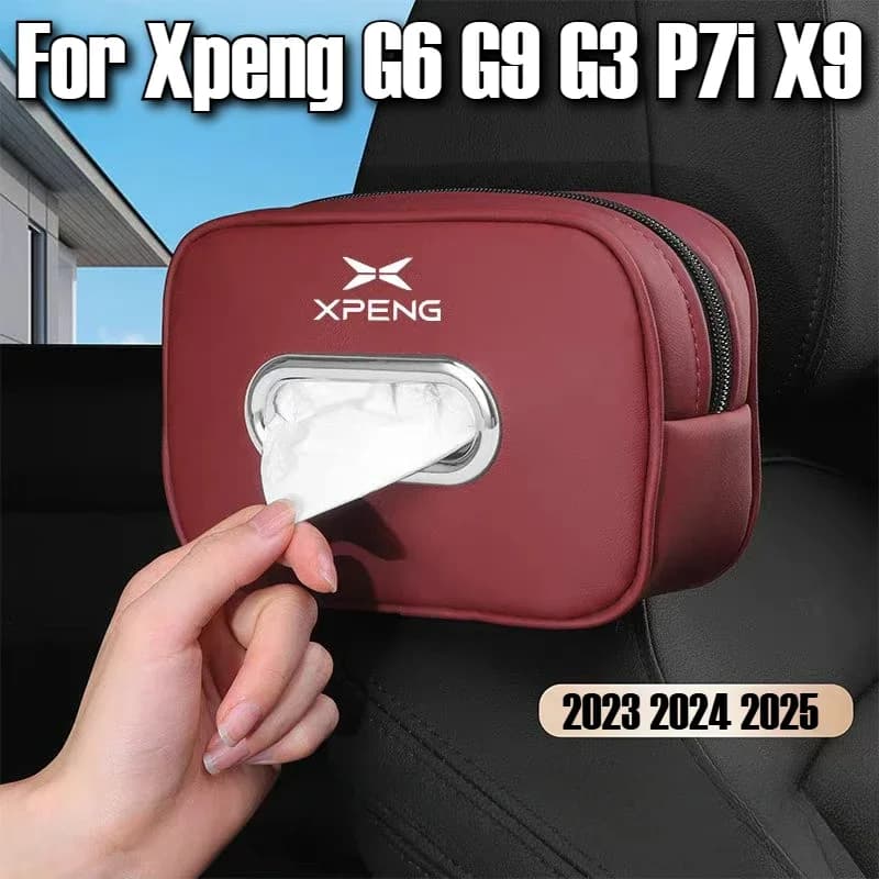 Accessori auto Per Xpeng G6 G9 G3 P7i X9 Car Interior Sedile Posteriore Sacchetto di Immagazzinaggio del Tessuto Organizzatore di Carta igienica 2023 2024 2025