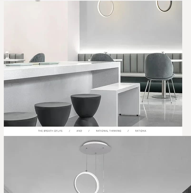 Cucina Luce Isola Lampada da ristorante nordica Lampada a sospensione Comodino Apparecchi di illuminazione a LED Arredamento camera da letto Lampada a sospensione Bianco Nero