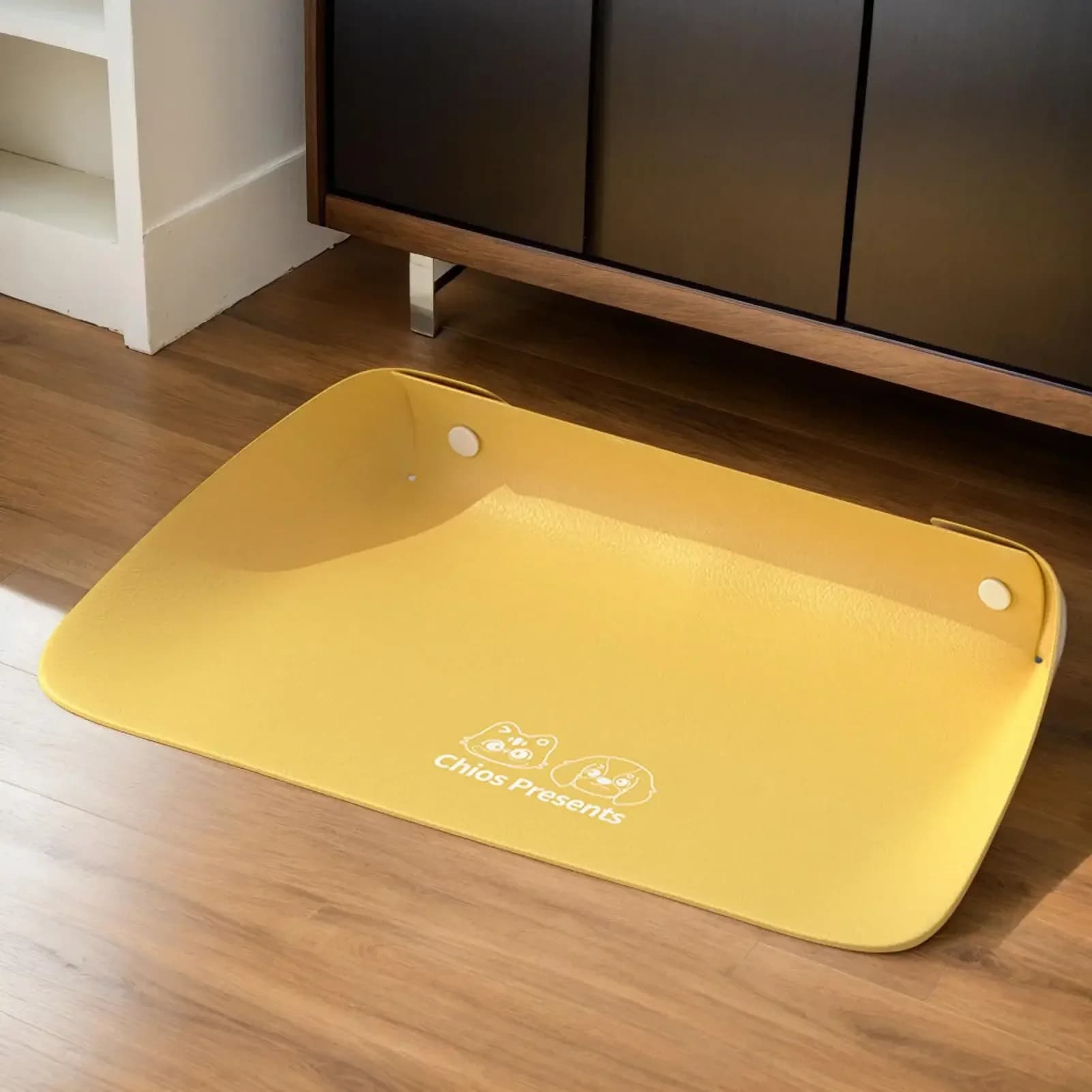 1pcs Pet Feeding Mat Pet Food Feeding Pad PU Leather Pet Anti Spill Placemat Waterproof Oil Resistant Cat Bowl Mat