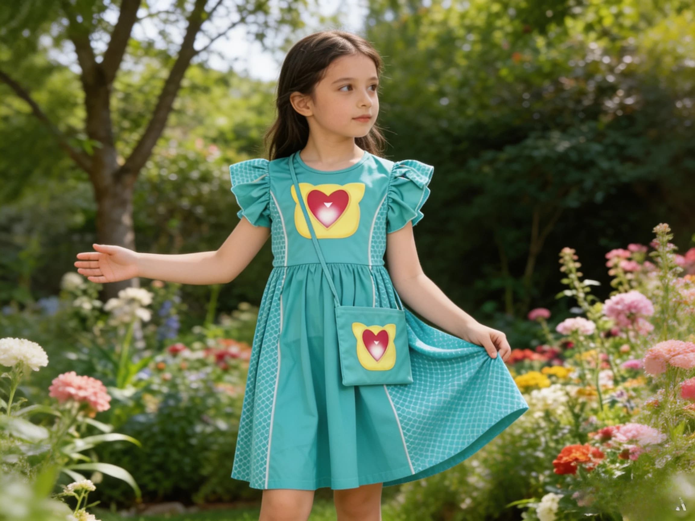 Halloween Kids Cartoon Dress Girls Cosplay Costume With Matching Crossbody Bag Outfit