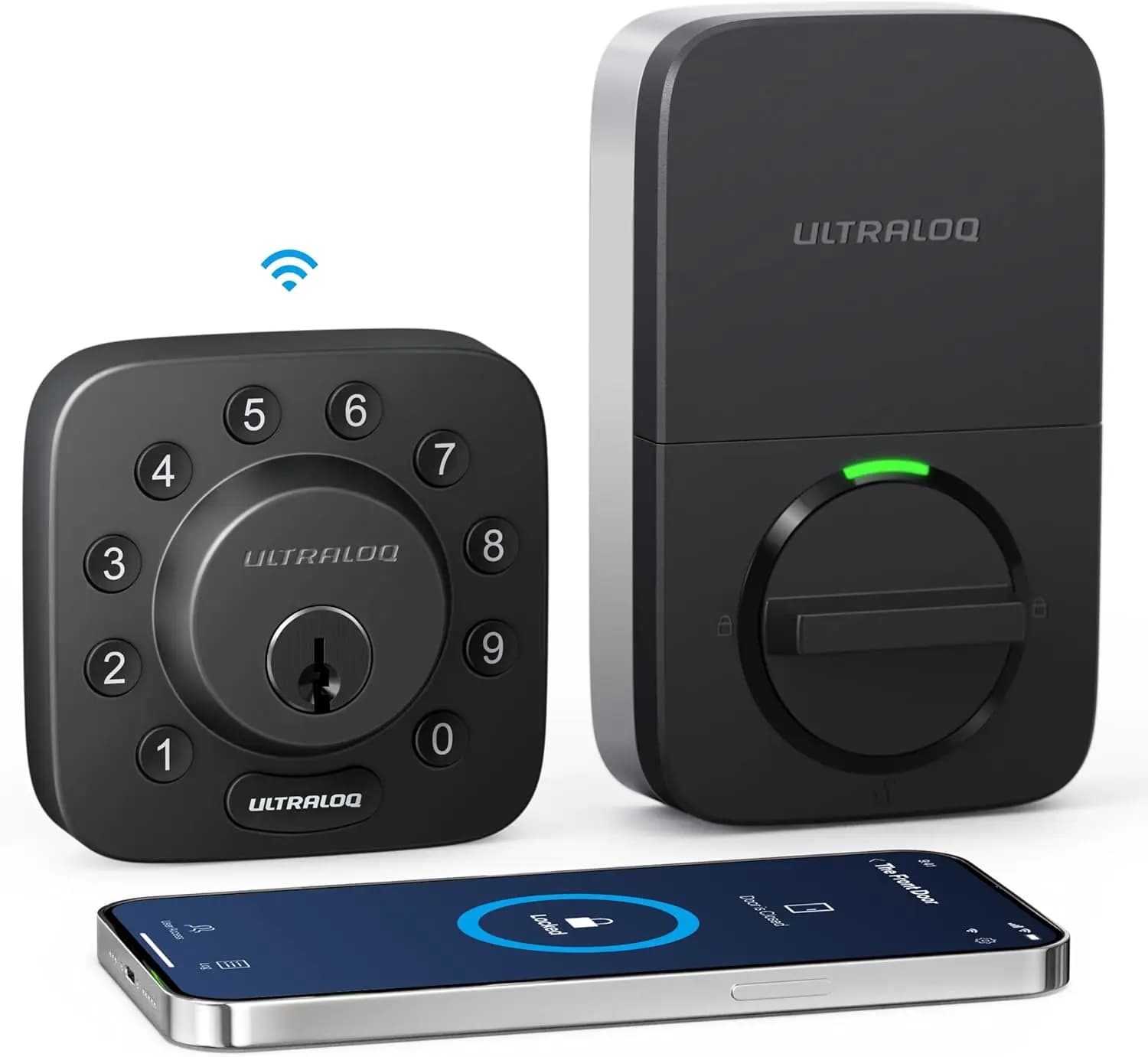 Serratura Intelligente WiFi con Sensore per Porta, Chiavistello con Tastierino per Porta d'Ingresso, Controllo Remoto, Compatibile con Alexa e Google