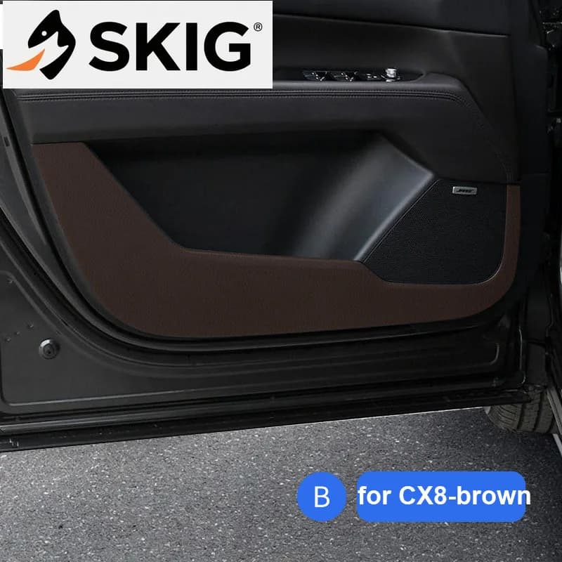 Misura Per Mazda CX8 CX5 CX4 2018-2023 Pelle Scamosciata In Fibra di Carbonio Adesivo Porta Auto Anti Calcio Copertura Davanzale Della Porta Tappetino di Protezione