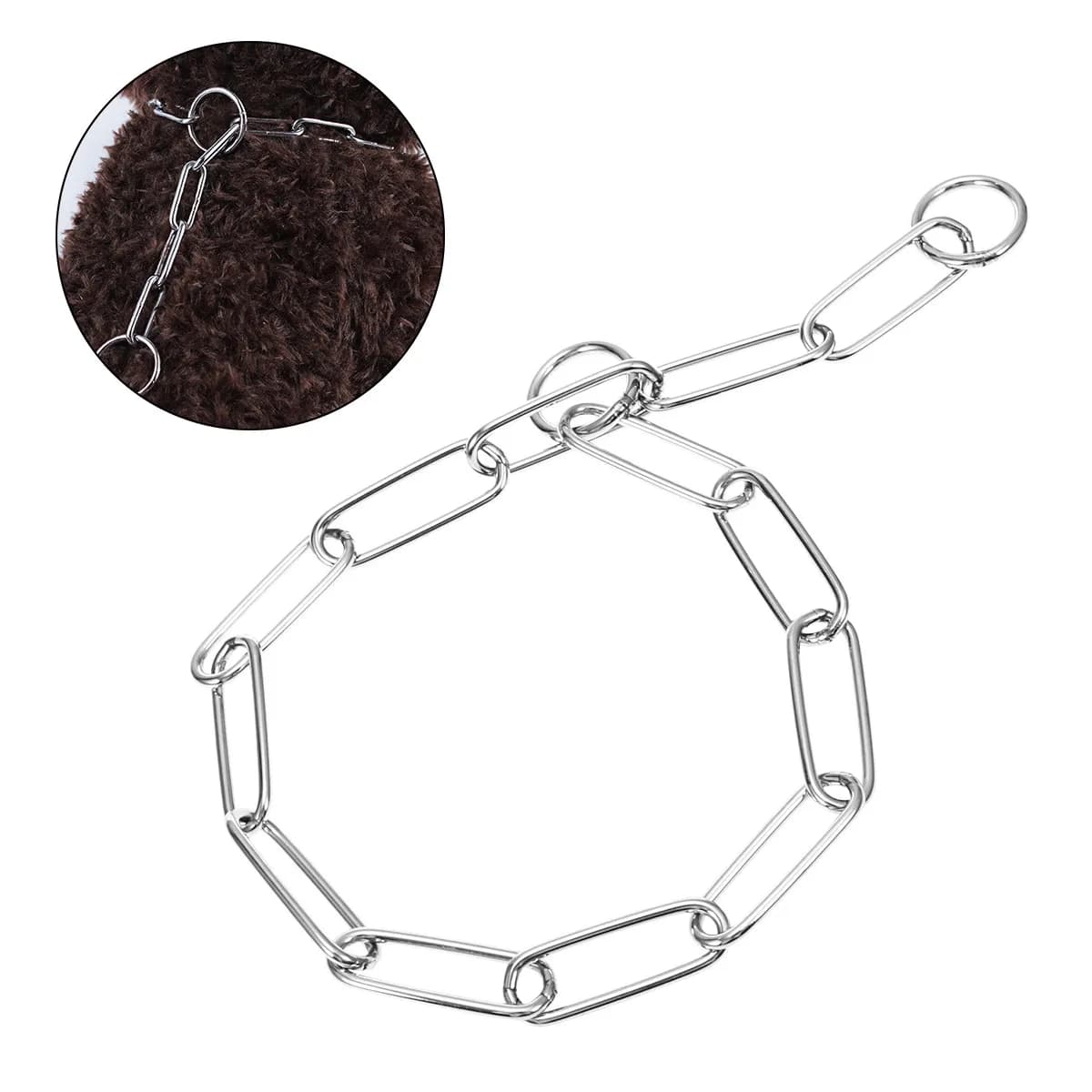 Collare a Catena Extra Resistente per Addestramento Cani, 4.0mm 65Cm, Sicuro e Regolabile per Controllo Rapido dell'Obedienza