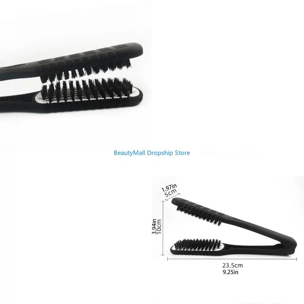 40JD Hairssing tamponatore nylon capelli raddrizzanti doppi pennelli V pettine a forma