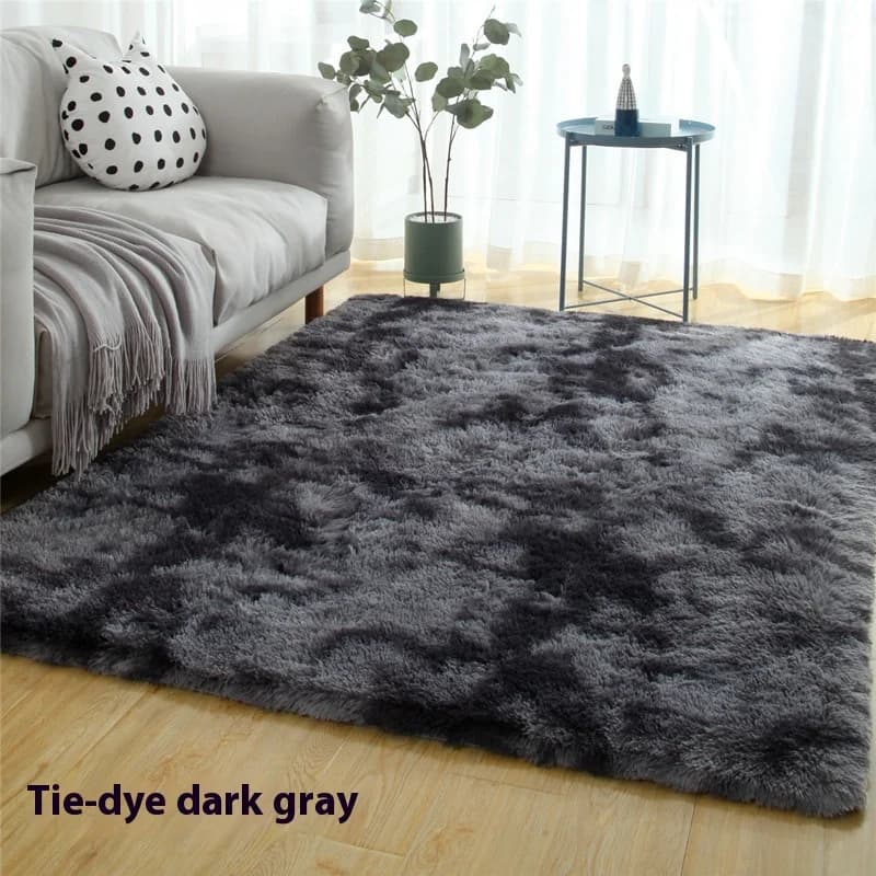 Soft Plush Area Rugs Non-slip Fuzzy Shag Plush Soft Shaggy Bedside Rug Tie-Dyed Living Room Carpet For Dorm Home Decor Mat