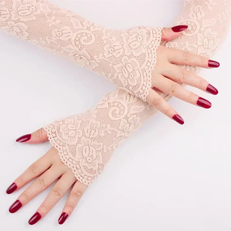 Summer sleeves in iced silk, women's gloves with sun protection, UV protection, for driving and dancing, long sleeves for arms