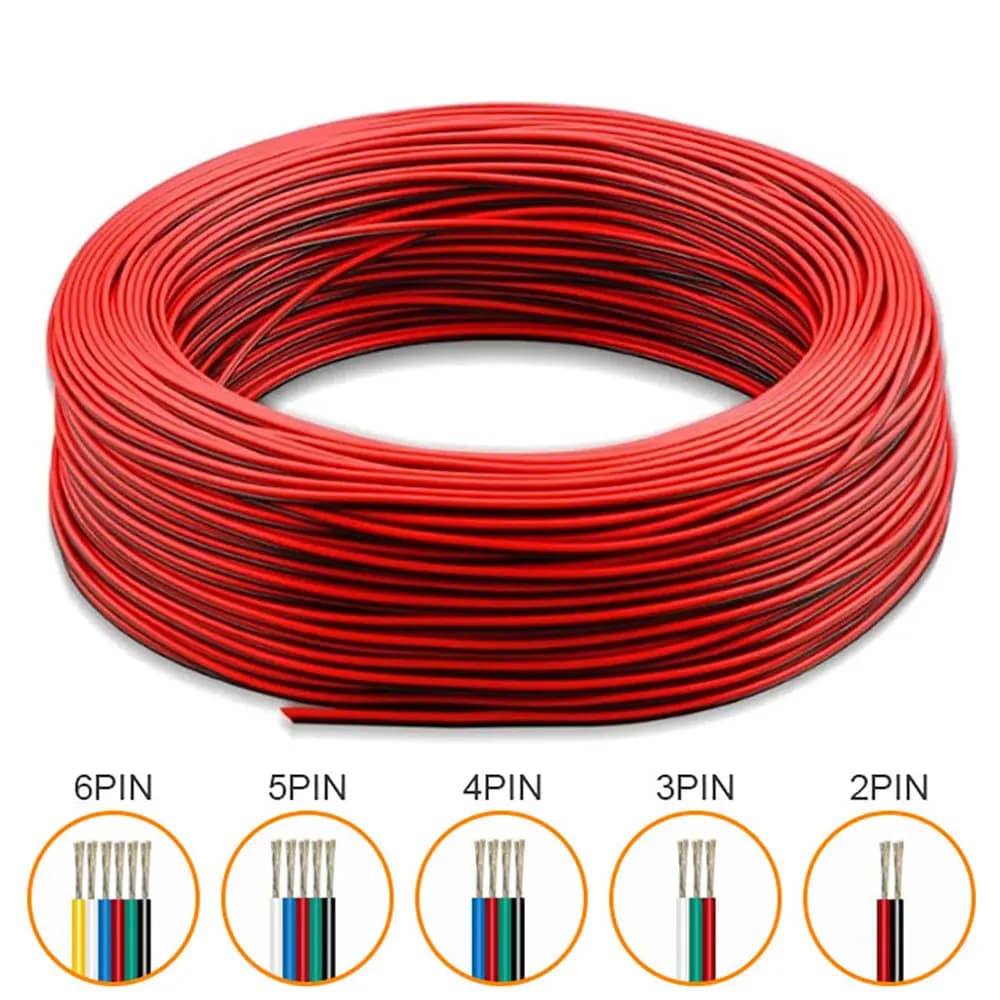 2pin 3pin 4pin 5pin 6pin LED Wire Cable 1-10m Electric Wires Extension Wire For WS2812B WS2811 SK6812 5050 RGBW Strip Light