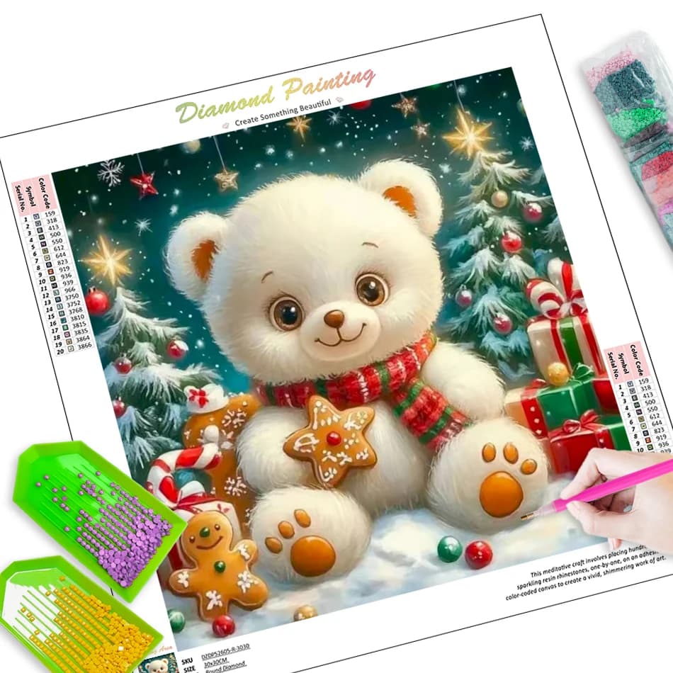 GATYZTORY 5D Diamond Painting Diamond Art Painting Kits Diamond Art Embroidery animals Bear Christmas Gift Home Decor Arts Craft