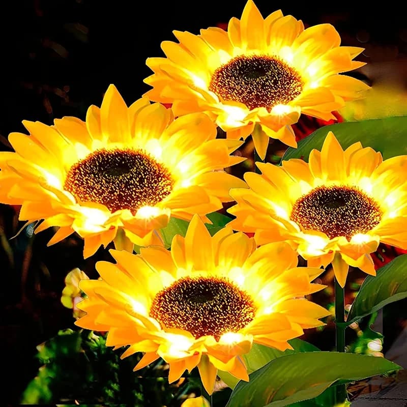 Lampada Solare a LED per Esterni a Forma di Girasole Simulato, Decorazione per San Valentino, Ramadan, Matrimoni e Giardini
