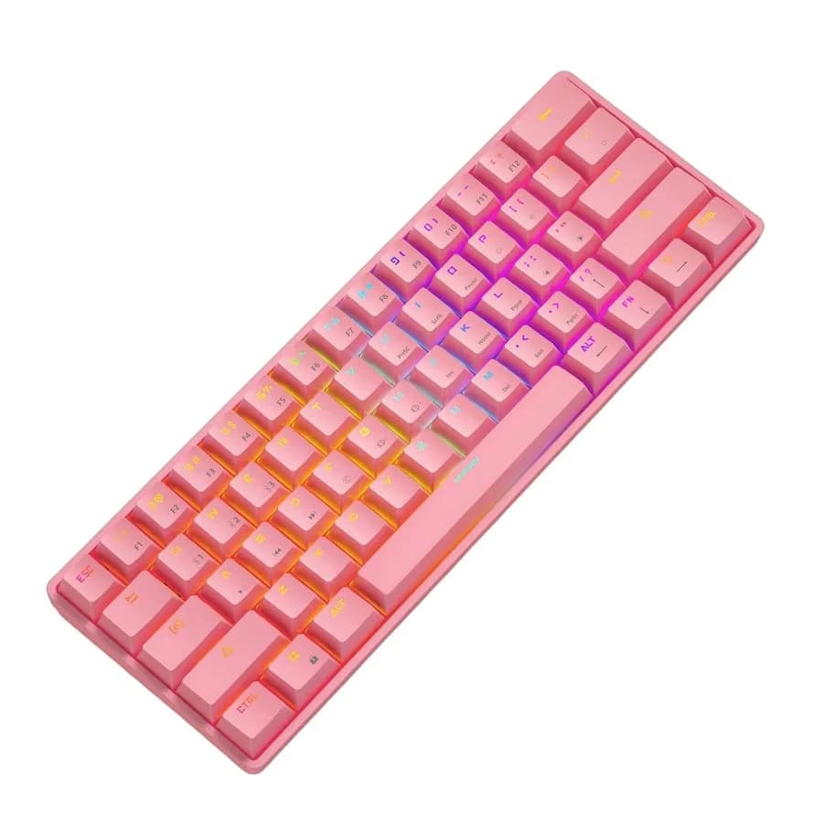 2026 New Mechanical Keyboard Dual Adjustable Legs for Ergonomics 60% Keyboard Mechanical Switches Dual-Color Keycaps Computer K